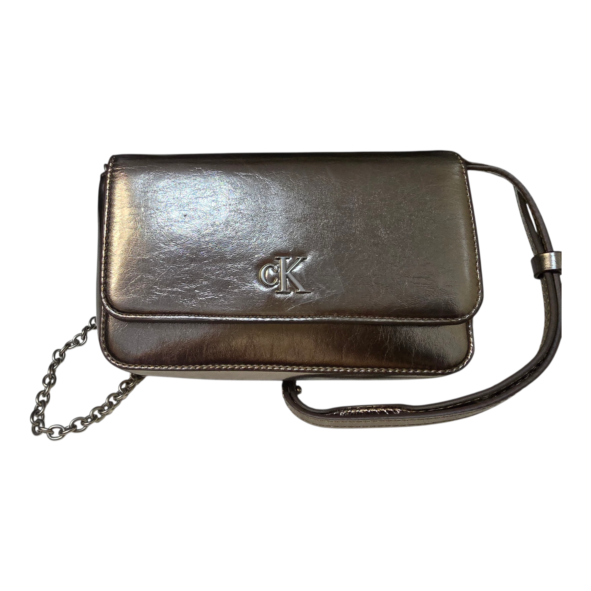 Bolso Bandolera Minimalista Calvin Klein Jeans - Acabado Metalizado