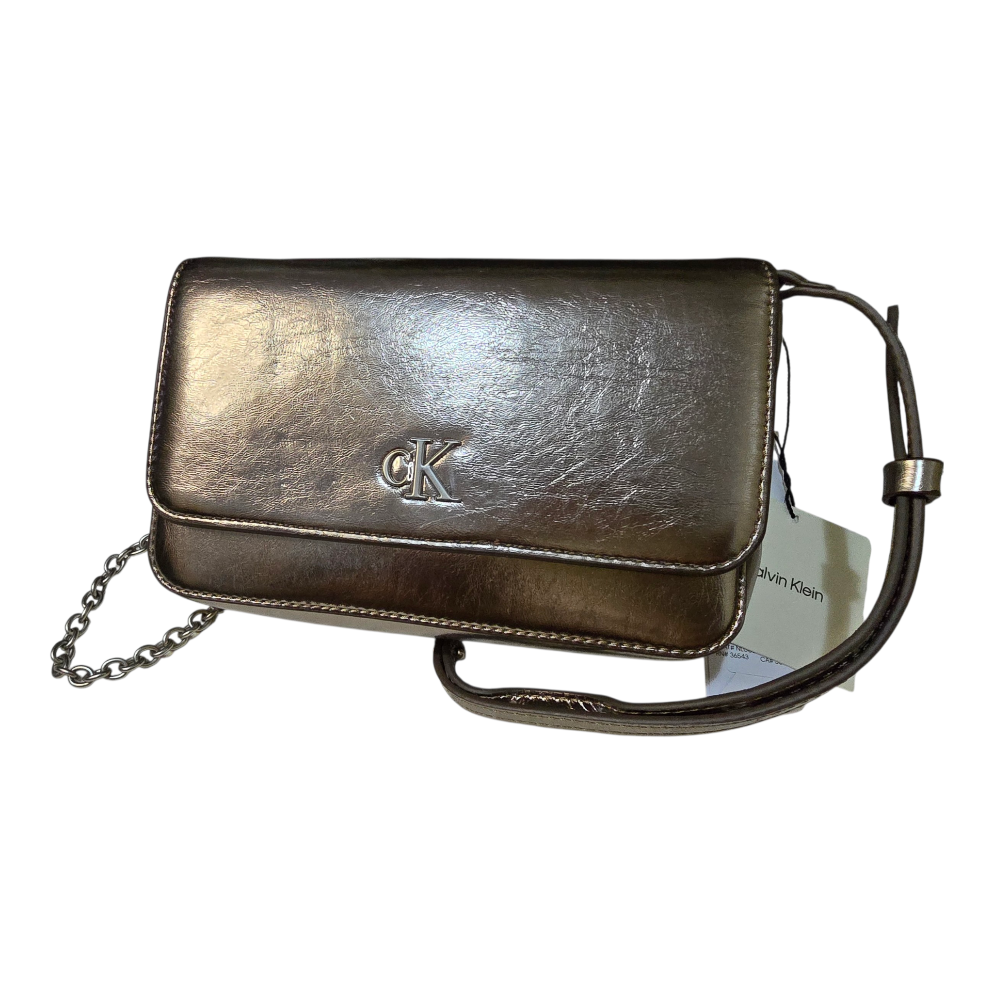 Bolso Bandolera Minimalista Calvin Klein Jeans - Acabado Metalizado