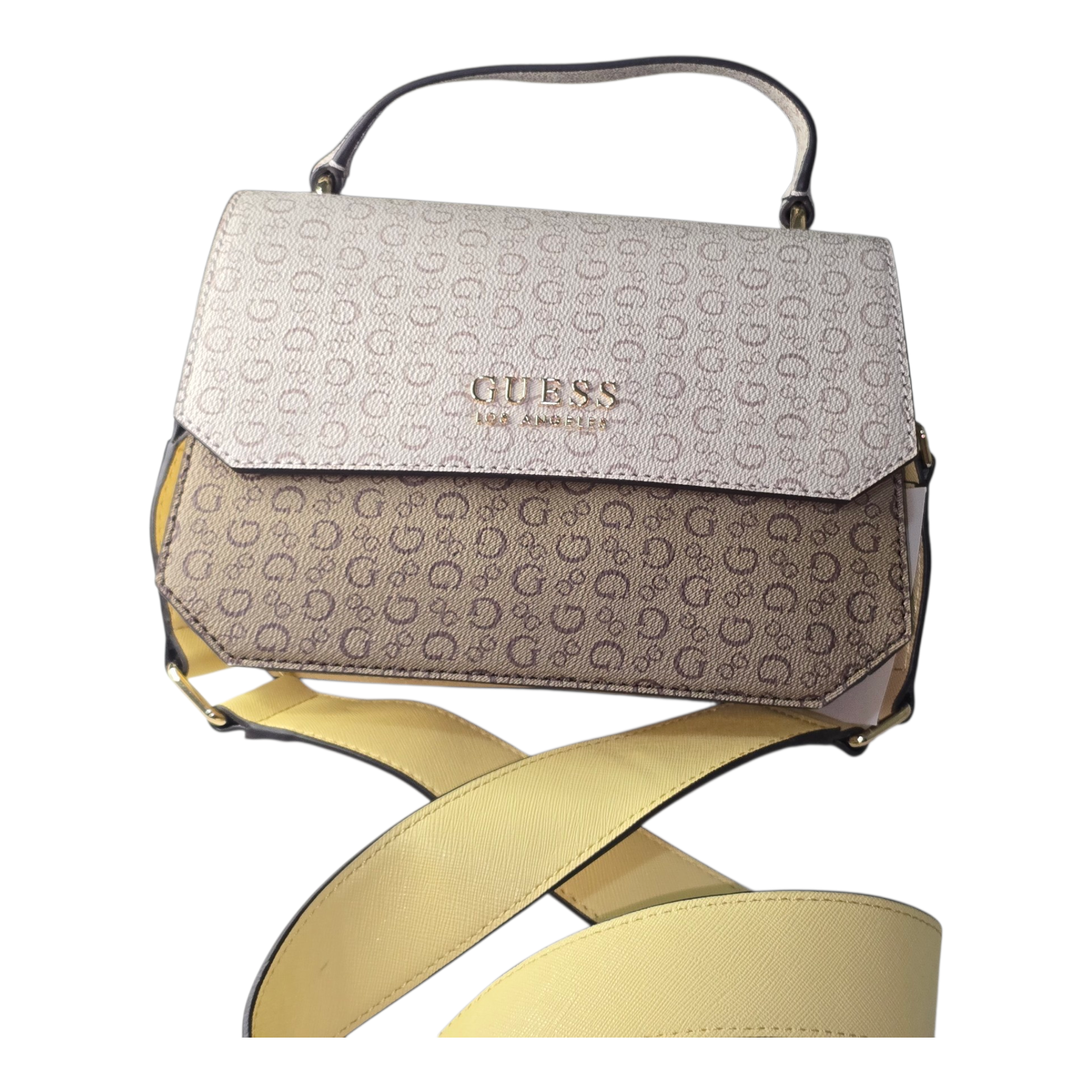 Bolso Guess Llano Mini Crossbody – Estilo Monograma Beige