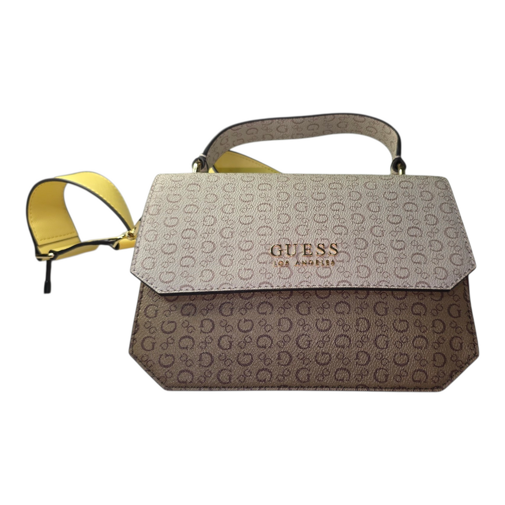 Bolso Guess Llano Mini Crossbody – Estilo Monograma Beige