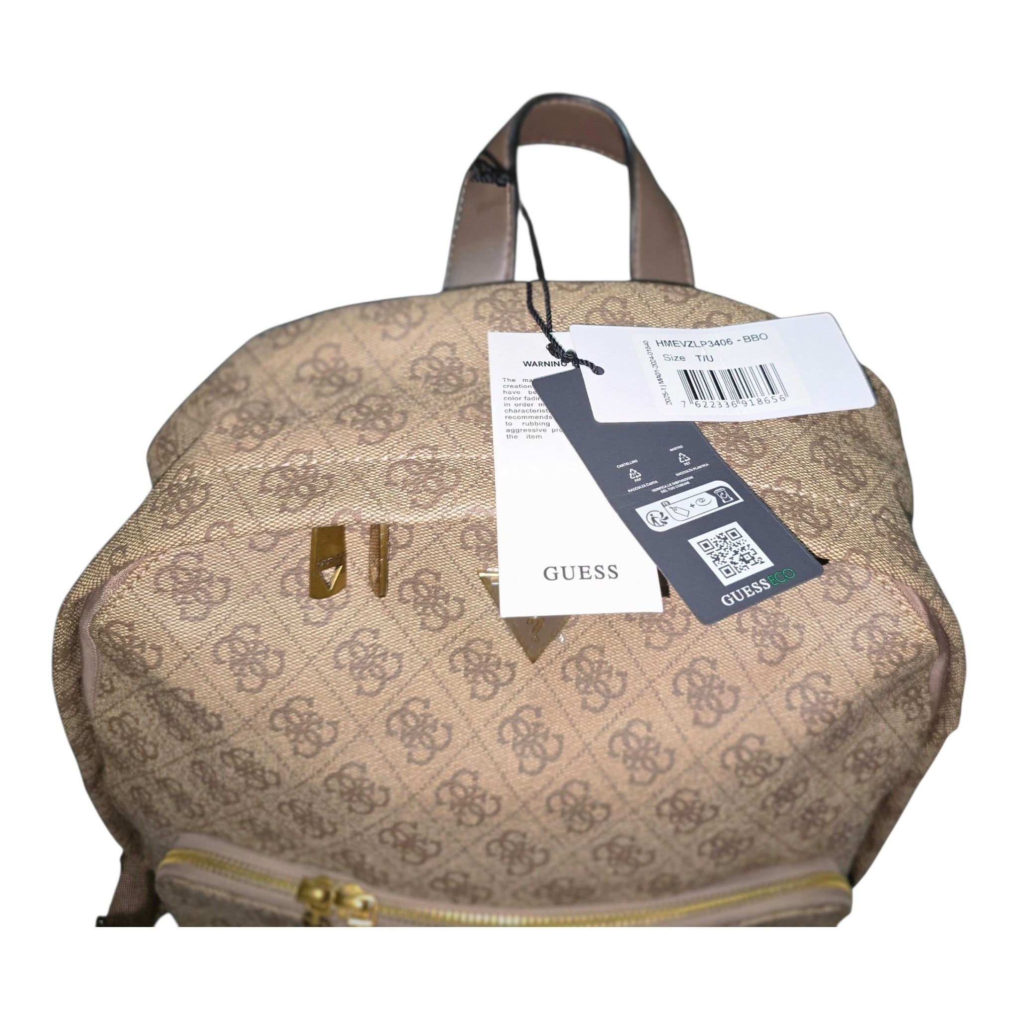 Mochila Guess Vezzola con Logotipo 4G - Marrón Classic