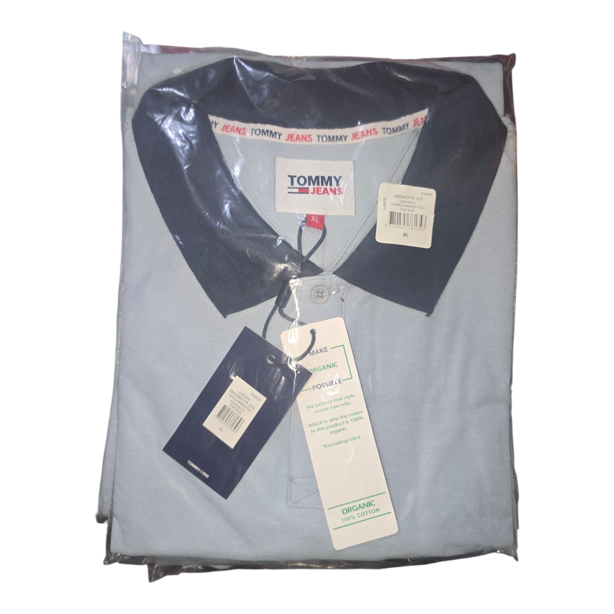 Polo Tommy Jeans Bold Graphic- Azul Claro