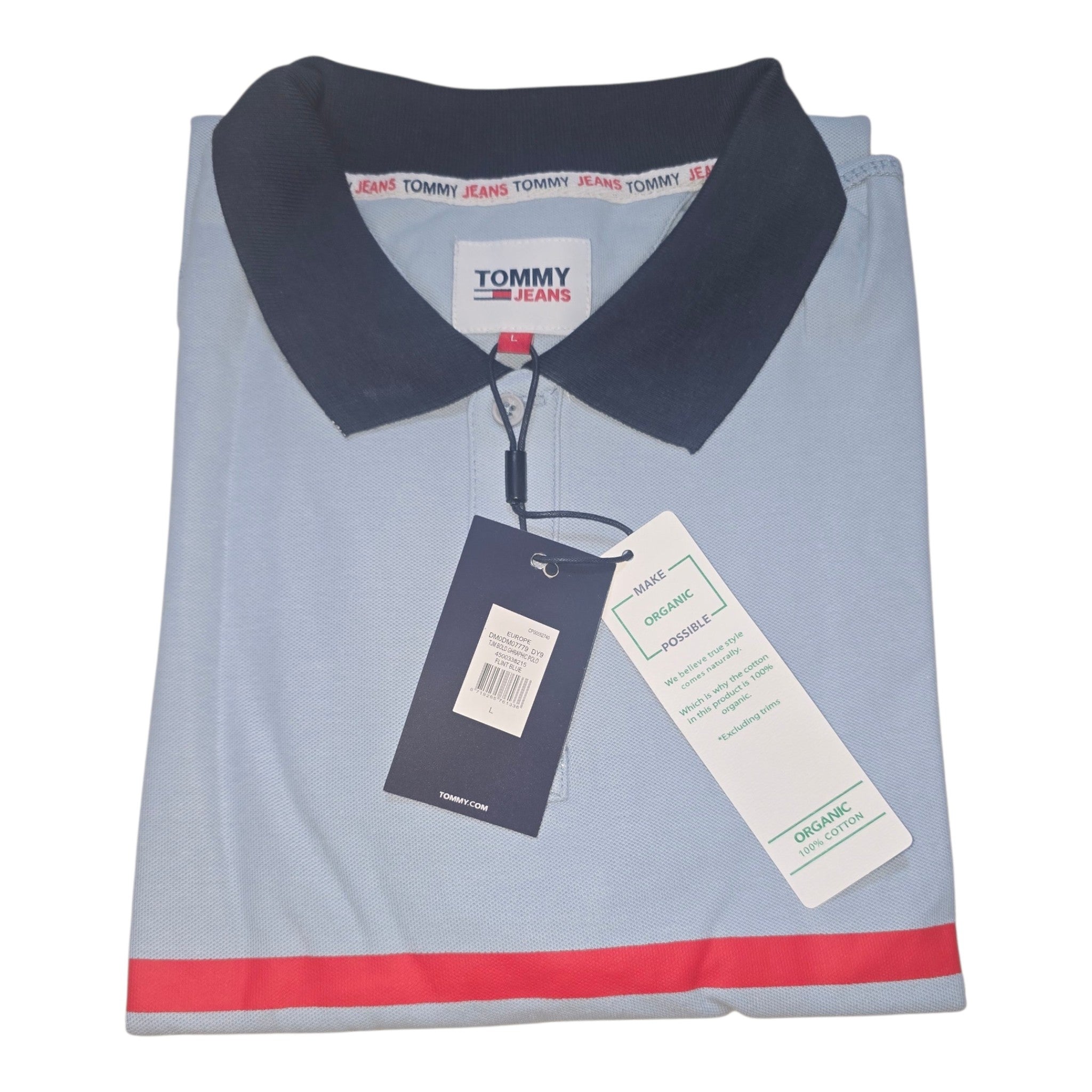 Polo Tommy Jeans Bold Graphic- Azul Claro