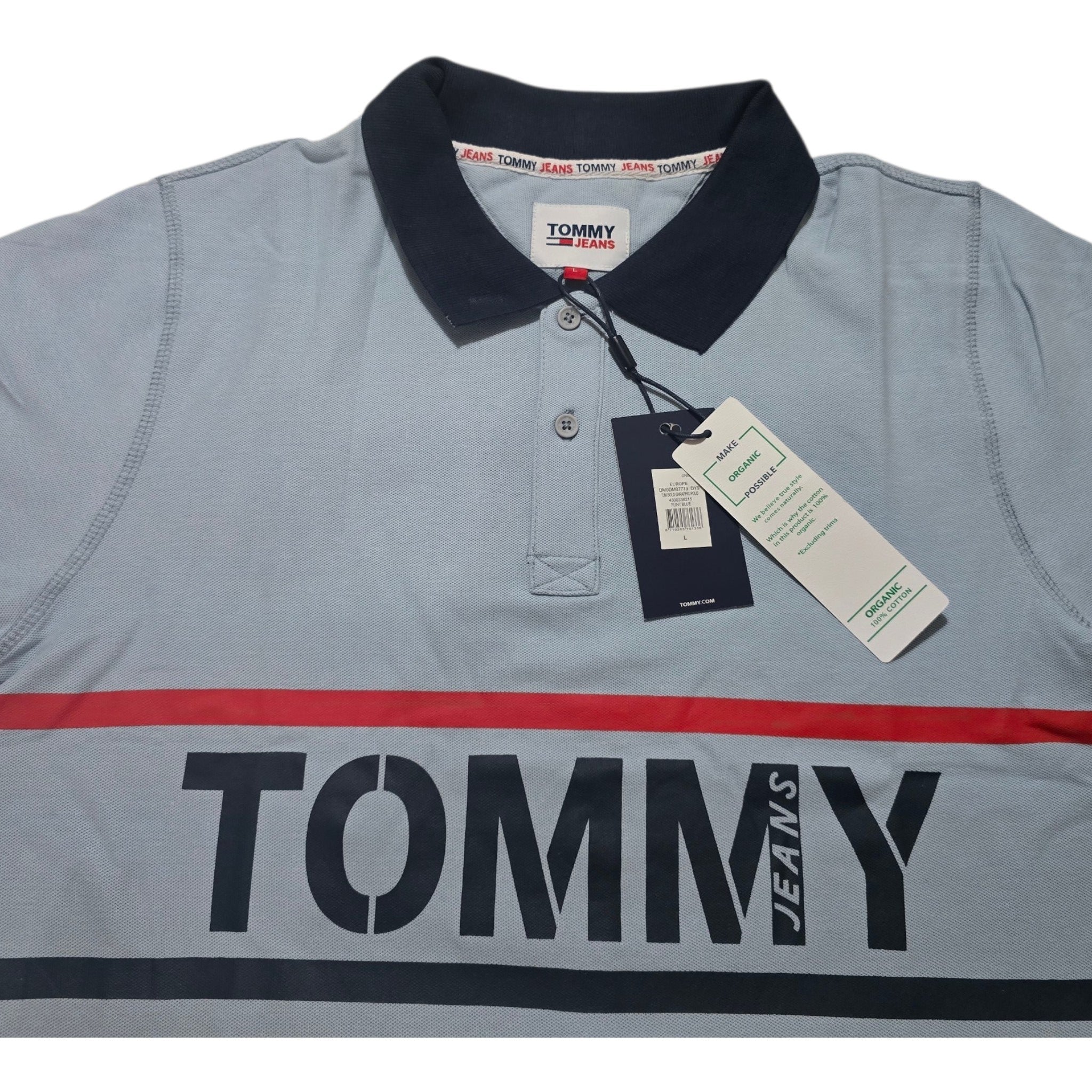 Polo Tommy Jeans Bold Graphic- Azul Claro