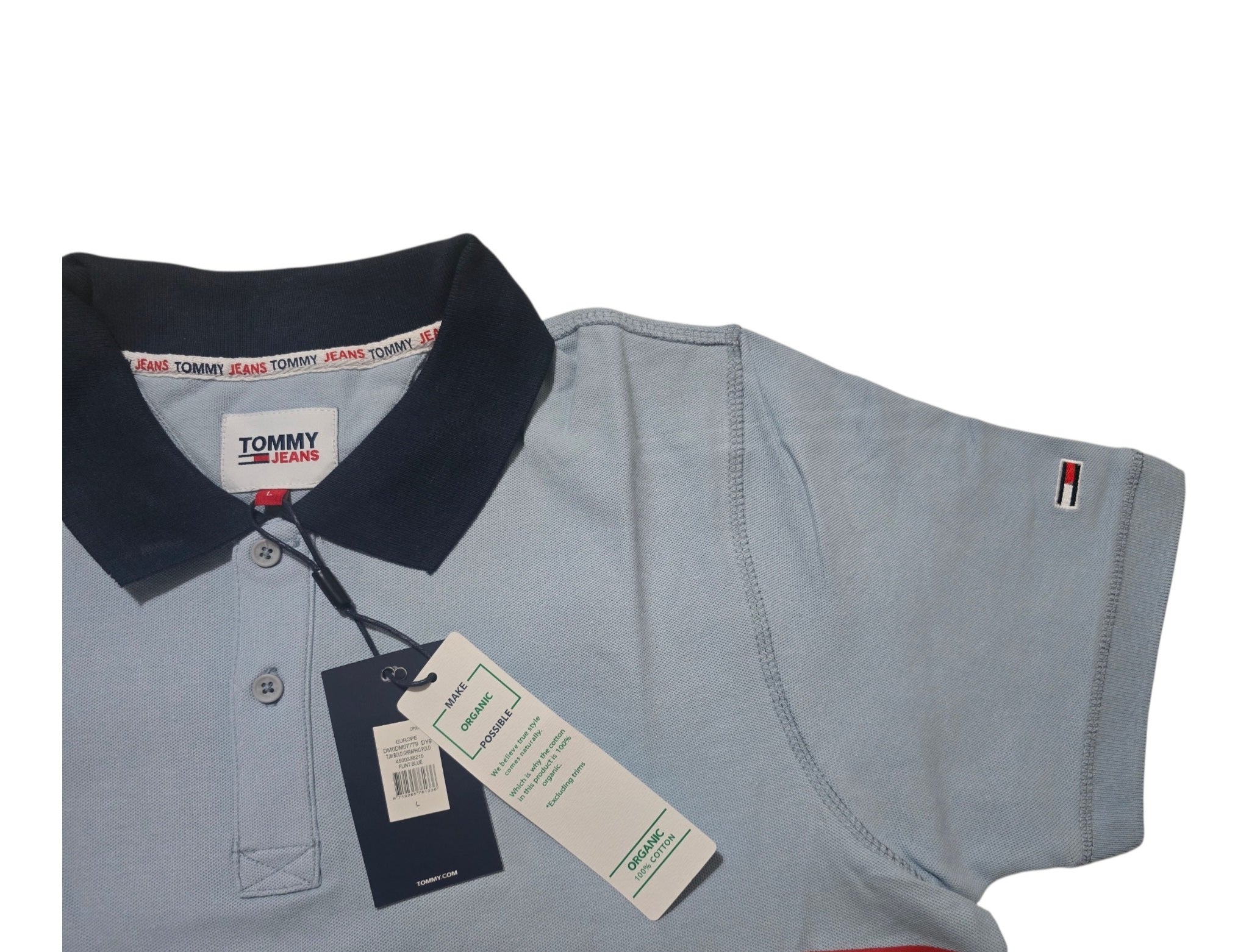 Polo Tommy Jeans Bold Graphic- Azul Claro