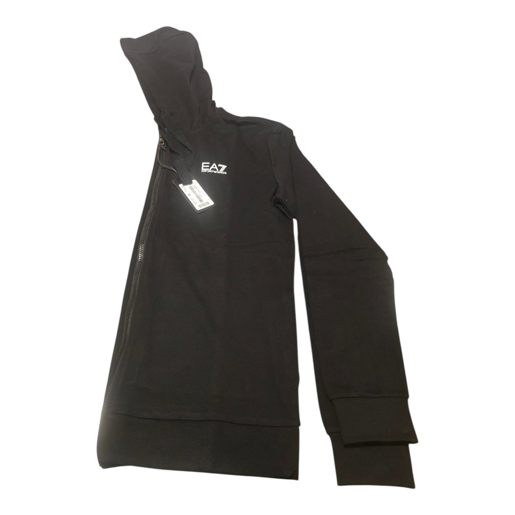 SUDADERA EMPORIO ARMANI CON CREMALLERA Y CAPUCHA- COLOR NEGRO NUEVO SIN ESTRENAR