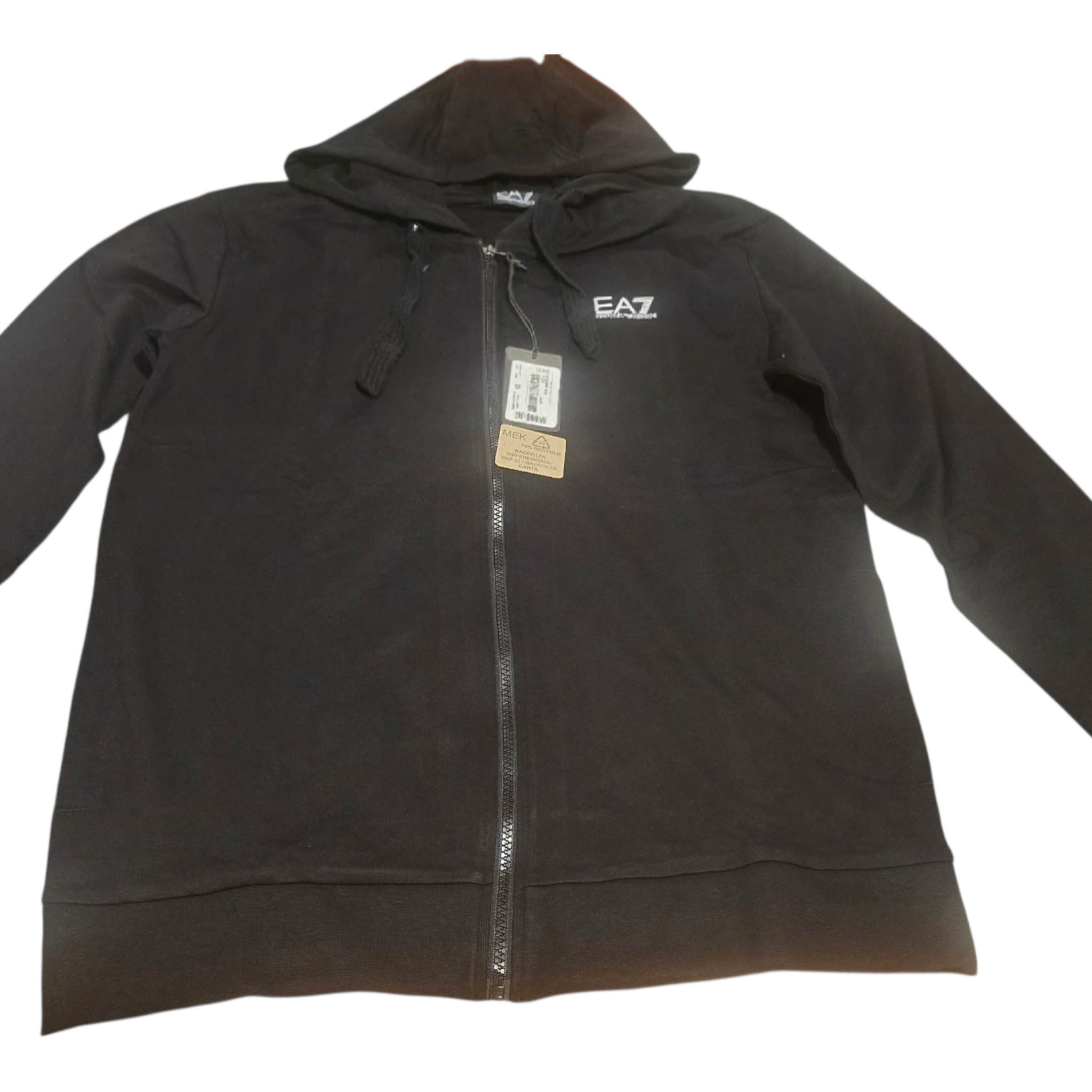 SUDADERA EMPORIO ARMANI CON CREMALLERA Y CAPUCHA- COLOR NEGRO NUEVO SIN ESTRENAR